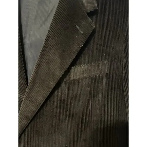 Meeting Street Mens Sport Coat Size 42L Brown Corduroy Blazer Lined 100%‎ Cotton - Picture 9 of 15